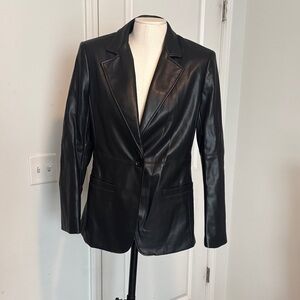 Banana Republic Black Leather Blazer